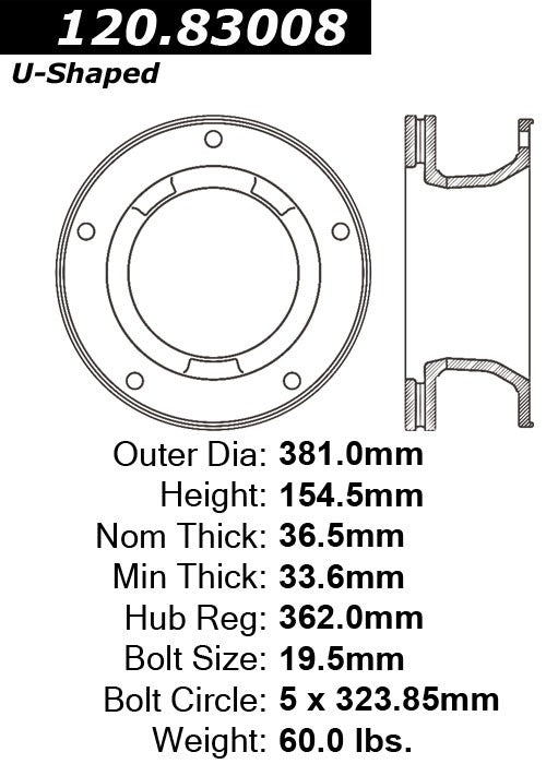 Stoptech Centric Performance Brake Rotor 120.83008