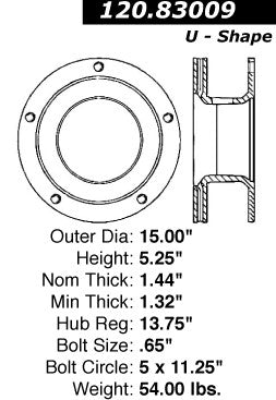 Centric Parts Disc Brake Rotor Premium E-Coat for 1979-1998 120.83009