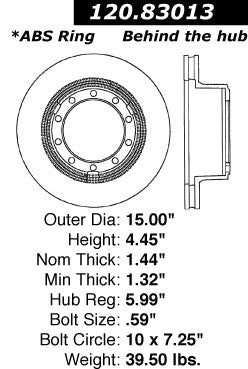 Stoptech Centric Performance Brake Rotor 120.83013