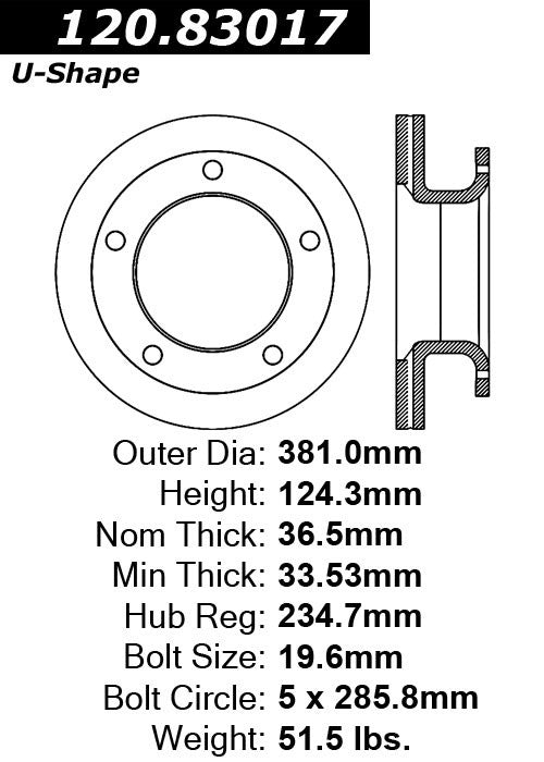 Stoptech Centric Performance Brake Rotor 120.83017