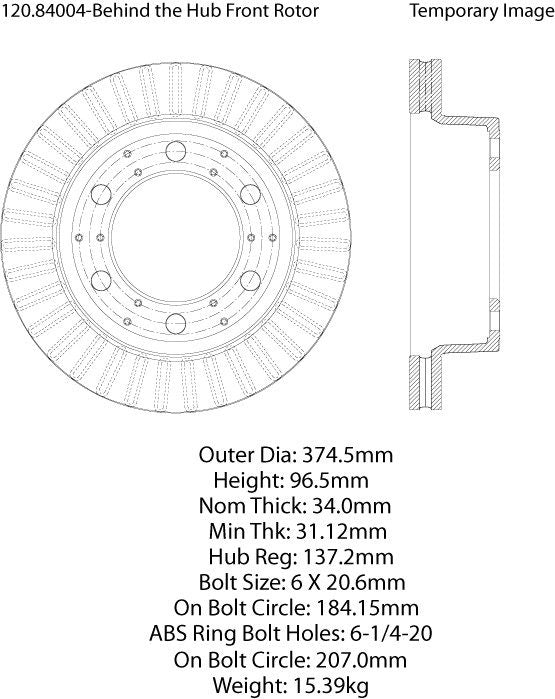 Centric Parts Disc Brake Rotor with Electrocoating finish
