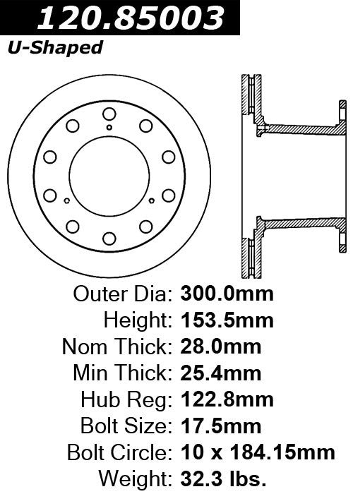 Centric Parts Disc Brake Rotor with E-Coat 120.85003