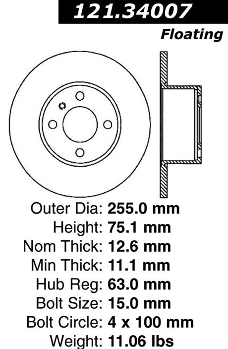 Centric Parts Disc Brake Rotor
