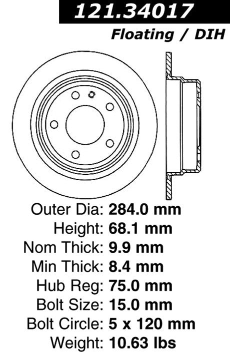 Centric Parts Disc Brake Rotor with Non-Directional Finishes for 121.34017