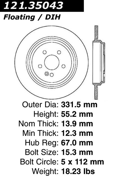 Centric Parts Disc Brake Rotor with Non-Directional Finishes