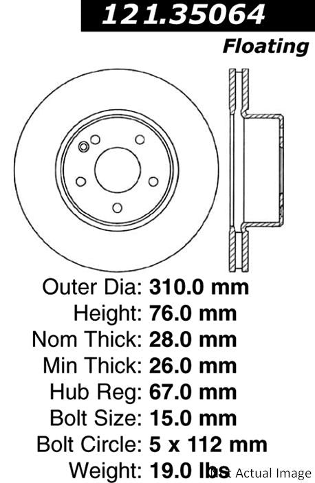 Centric Parts Disc Brake Rotor 121.35064