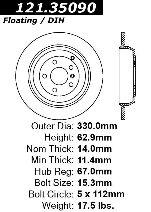 Centric Parts Disc Brake Rotor with Non-Directional Finishes