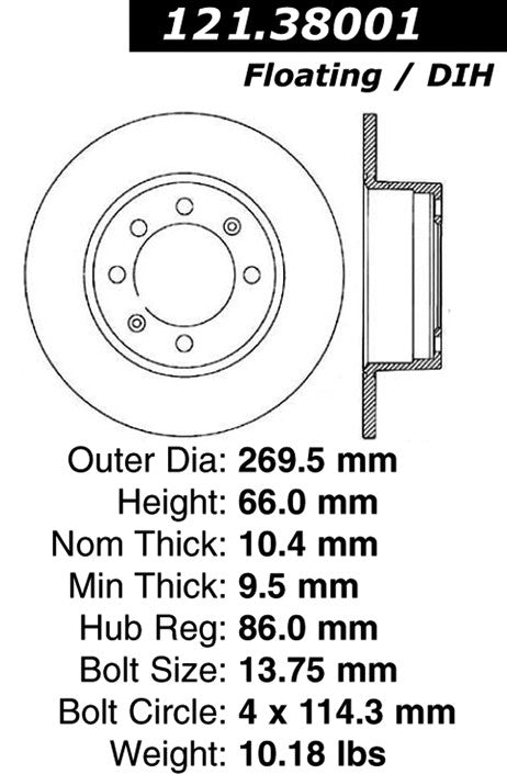 Centric Parts Disc Brake Rotor with Non-Directional Finishes