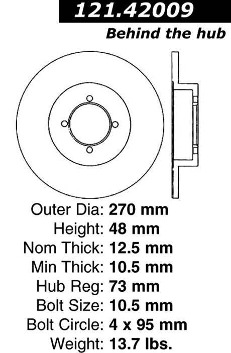 Centric Parts Disc Brake Rotor Standard with Non-Directional Finishes for 1977-1980 Nissan 810 121.42009
