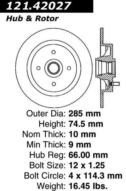 Centric Parts Disc Brake Rotor Standard with Non-Directional Finishes for 1984-1987 Nissan Maxima 121.42027