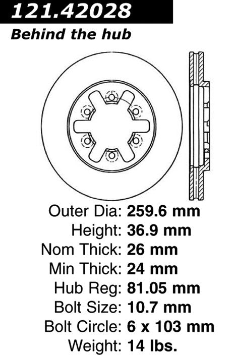 Centric Parts Disc Brake Rotor C-Tek Standard with Non-Directional Finishes for Nissan 1986-1994 models 121.42028