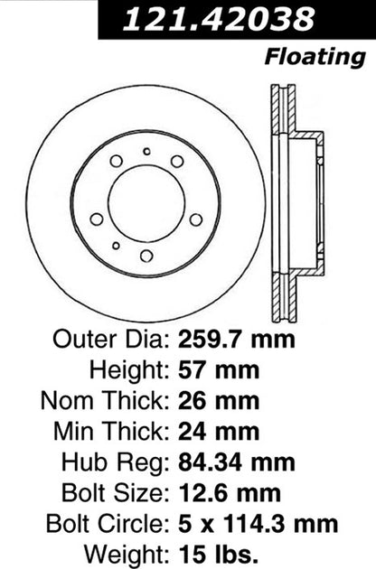 Centric Parts Disc Brake Rotor Standard with C-Tek for 1988-1987 Nissan Van 121.42038