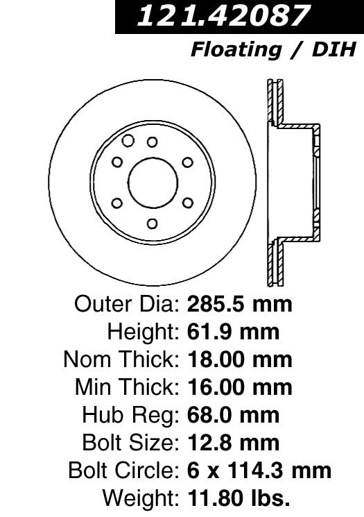 Centric Parts Disc Brake Rotor Standard with Non-Directional Finishes for 2005-2022 Nissan Frontier, 2005-2015 Xterra, 2009-2012 Suzuki Equator 121.42087