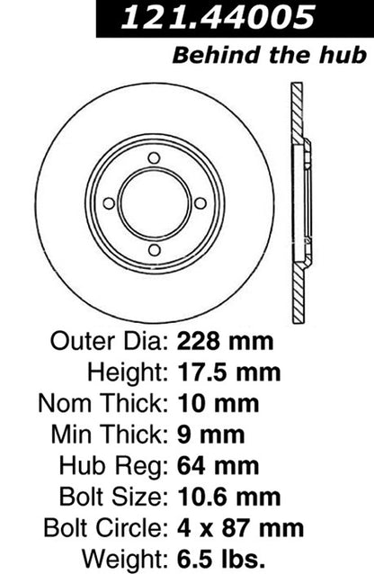 Centric Parts Disc Brake Rotor 121.44005