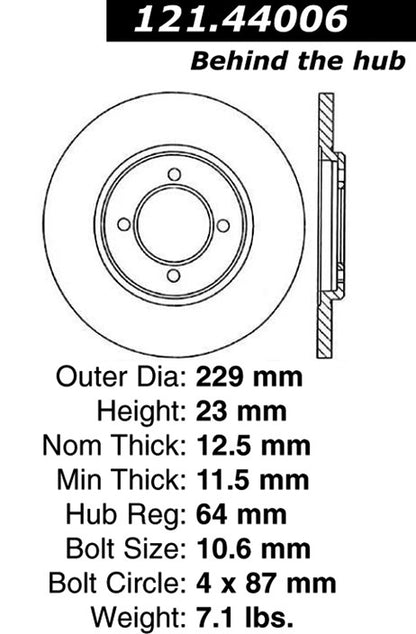 Centric Parts Disc Brake Rotor Standard with Non-Directional Finishes for 1980-1983 Toyota Corolla 121.44006