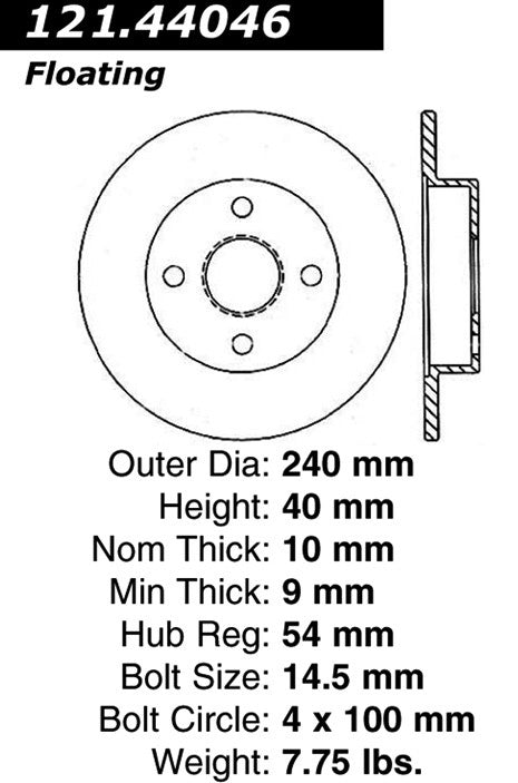 Centric Parts Disc Brake Rotor with Non-Directional Finishes 121.44046