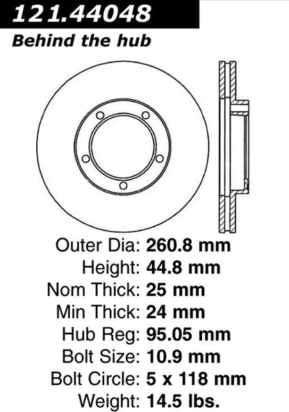 Centric Parts Disc Brake Rotor 121.44048