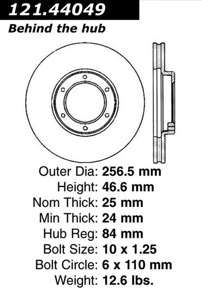 Centric Parts Disc Brake Rotor Standard Non-Directional Finishes for 1987-1988 Toyota Pickup 121.44049