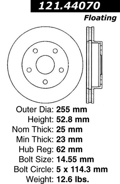 Centric Parts Disc Brake Rotor with Non-Directional Finishes