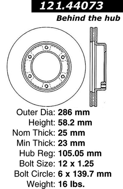 Centric Parts Disc Brake Rotor with Non-Directional Finishes 121.44073
