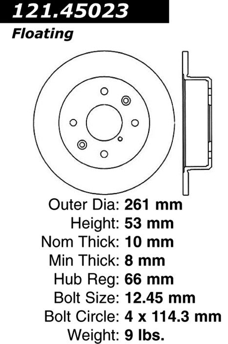 Centric Parts Disc Brake Rotor with Non-Directional Finishes 121.45023