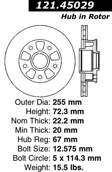 Centric Parts Disc Brake Rotor Standard with Non-Directional Finishes for 1988-1991 Mazda 929 121.45029