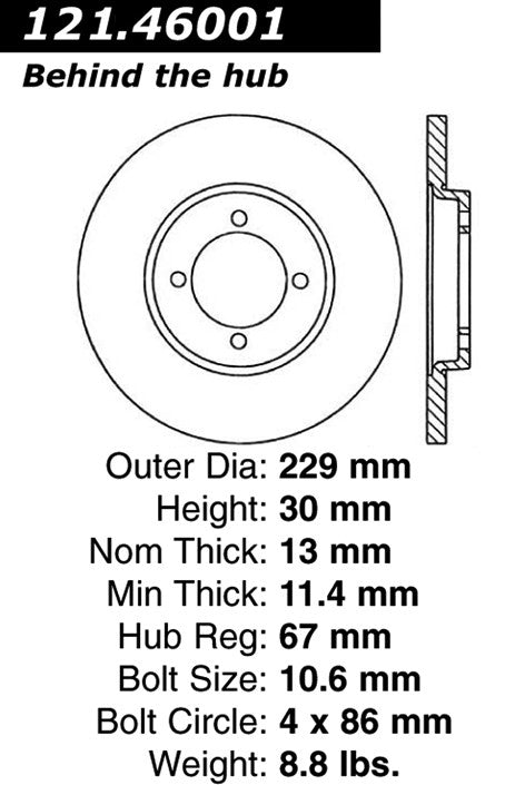 Centric Parts Disc Brake Rotor Standard Non-Directional Finishes for 1974-1979 Dodge Colt, 1983-1987 Hyundai Pony, 1976-1980 Plymouth Arrow, 1976-1978 Colt 121.46001