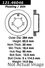 Centric Parts Disc Brake Rotor Standard with Non-Directional Finishes for 1993-1995 Mitsubishi Diamante 121.46046