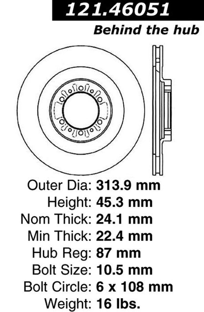 Centric Parts Disc Brake Rotor Standard with Non-Directional Finishes for 2000-2004 Mitsubishi Montero Sport 121.46051