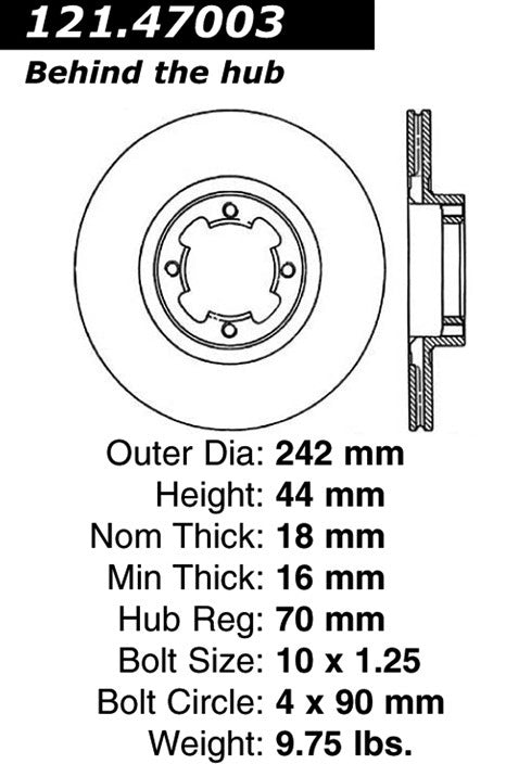 Centric Parts Disc Brake Rotor Standard with Non-Directional Finishes for 1985-1989 Subaru DL GL GL-10 Loyale RX XT 121.47003
