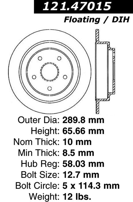 Centric Parts Disc Brake Rotor Standard with Non-Directional Finishes for 1992-1997 Subaru SVX 121.47015