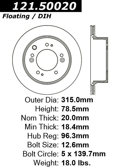 Centric Parts Disc Brake Rotor with Non-Directional Finishes