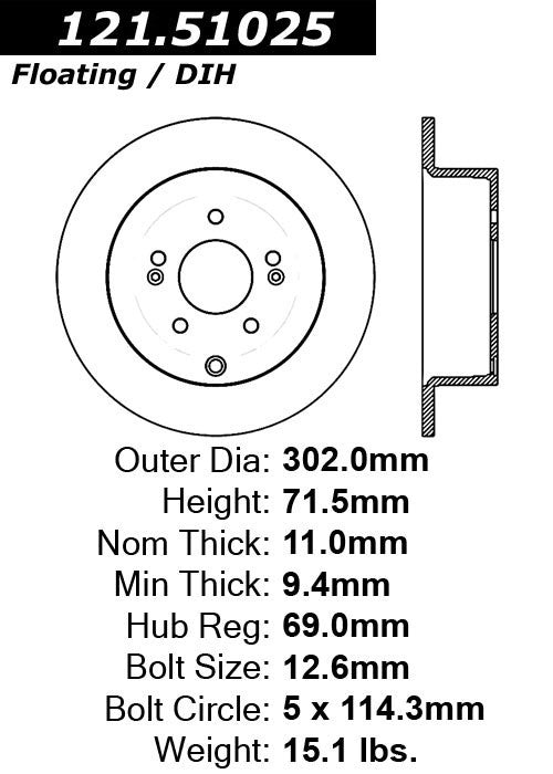 Centric Parts Disc Brake Rotor with Non-Directional Finishes
