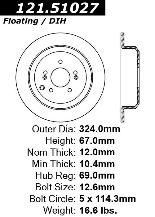 Centric Parts Disc Brake Rotor with Non-Directional Finishes