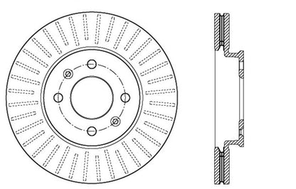 Centric Parts Disc Brake Rotor Standard with C‑Tek for 2015-2013 Dodge Attitude 2017-2012 Hyundai Accent 2018-2012 Kia Rio 121.51048