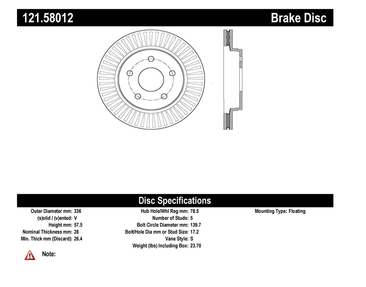 Centric Parts C-Tek Standard Brake Rotor 121.58012