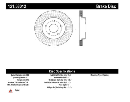 Centric Parts C-Tek Standard Brake Rotor 121.58012