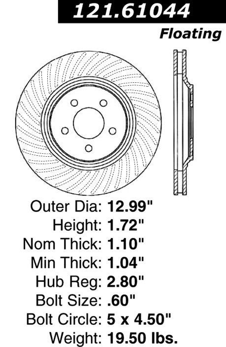 Centric Parts Disc Brake Rotor with Non-Directional Finishes