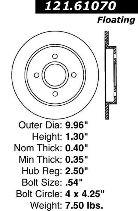Centric Parts Disc Brake Rotor with Non-Directional Finishes 121.61070