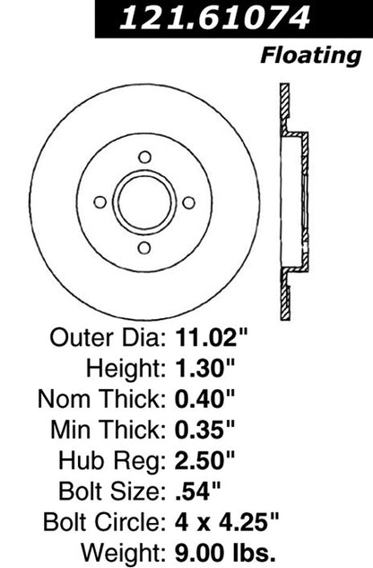Centric Parts Disc Brake Rotor Standard with Non-Directional Finishes for 2002-2004 Ford Focus 121.61074