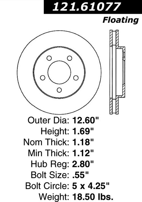 Centric Parts Disc Brake Rotor with Non-Directional Finishes