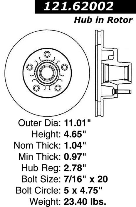 Centric Parts Disc Brake Rotor Standard with Non-Directional Finishes for 1975 Buick Apollo 121.62002