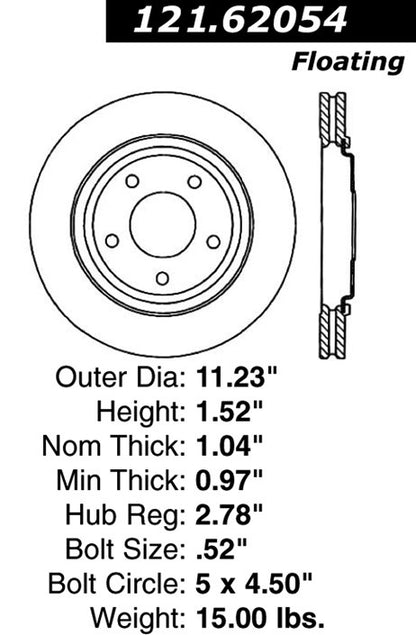 Centric Parts Disc Brake Rotor Standard Non-Directional Finishes for 1995-2001 Buick Regal, Chevrolet Lumina, Monte Carlo, Oldsmobile Cutlass Supreme, Pontiac Grand Prix