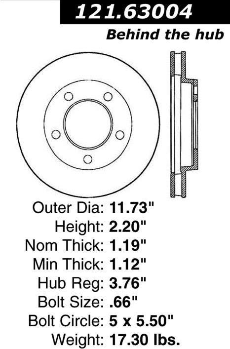 Centric Parts Disc Brake Rotor Standard with Non-Directional Finishes for 1974-1980 International Scout II, 1976-1979 Jeep CJ5 & CJ7 121.63004