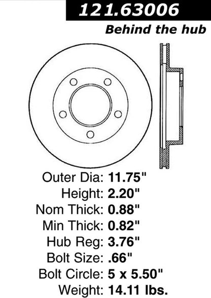 Centric Parts Disc Brake Rotor Standard with Non-Directional Finishes for 1976-1983 Jeep CJ5, 1976-1986 CJ7, 1981-1985 Scrambler 121.63006