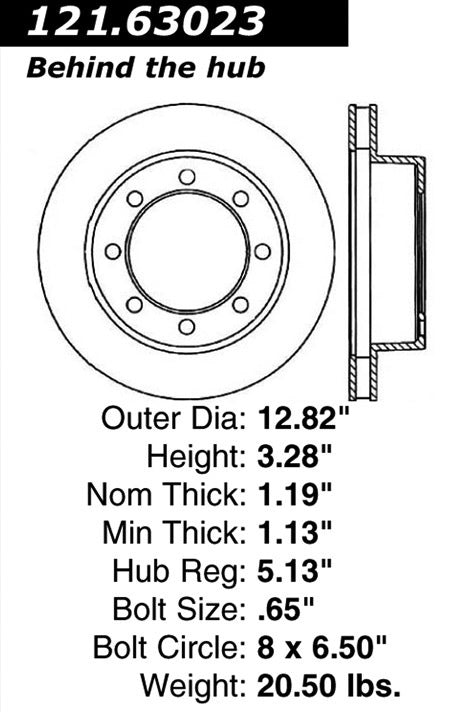 Centric Parts Disc Brake Rotor Standard Non-Directional Finishes for Dodge RD200 1980 W200 1980 W250 1993-1981 W350 1985-1982 W350 1993-1990 121.63023
