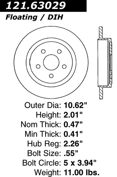 Centric Parts Disc Brake Rotor with Non-Directional Finishes