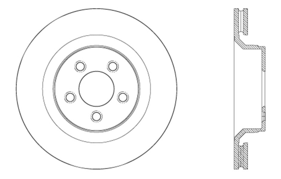 Centric Parts Disc Brake Rotor with Non-Directional Finishes 121.63078