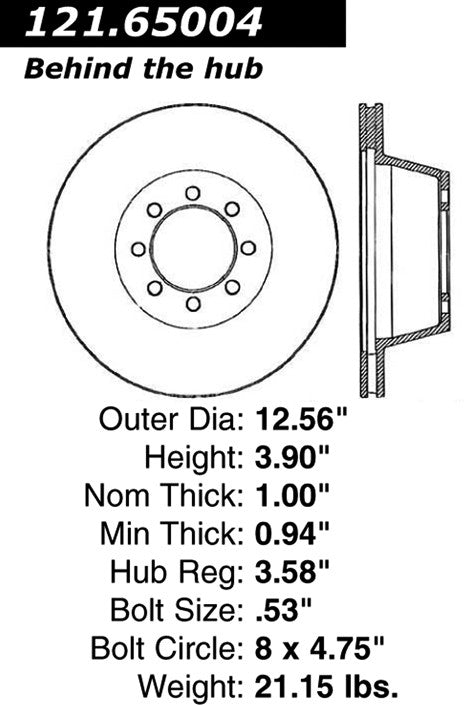 Centric Parts Disc Brake Rotor Standard with Non-Directional Finishes for 1975-1976 Ford E-350 Econoline & 1968-1975 F-350 121.65004