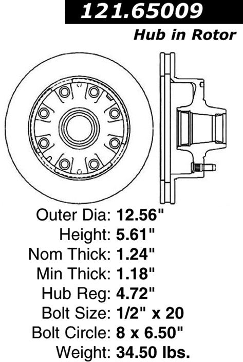 Centric Parts Disc Brake Rotor Standard with Non-Directional Finishes for 1985-1980 Ford E-250 Econoline Club Wagon F-250 121.65009